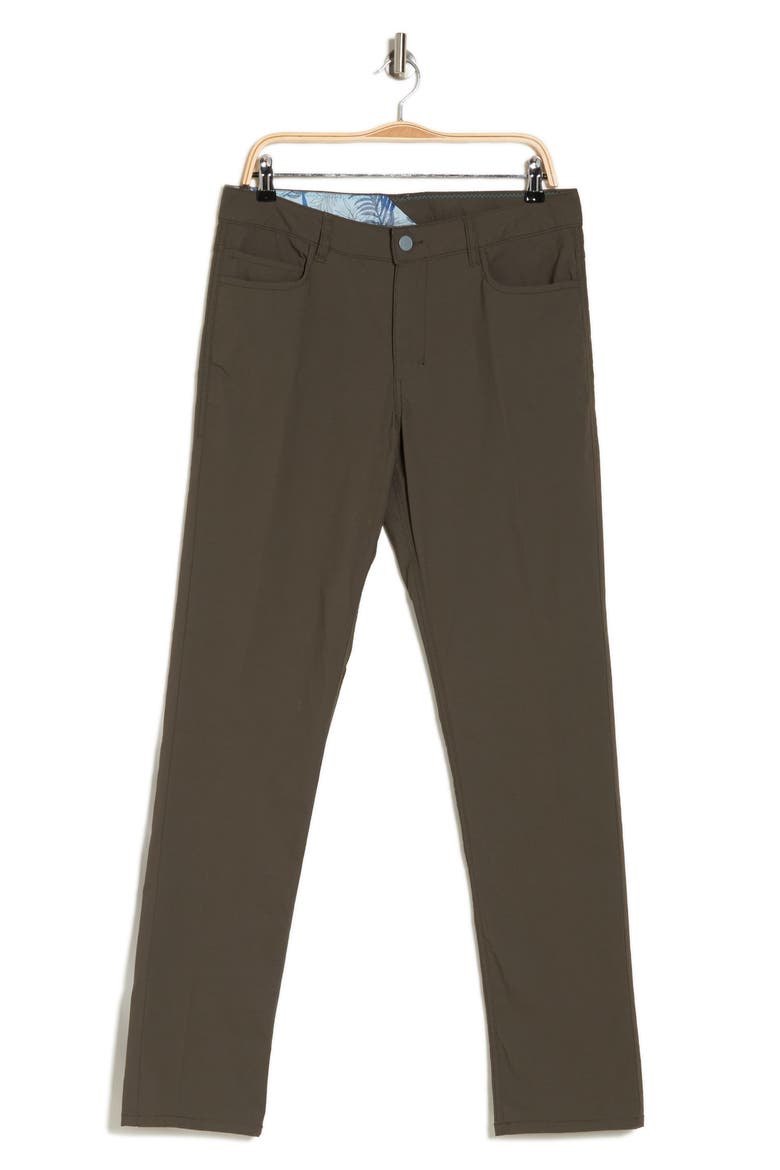 Flat Front Slim Leg Performance Hybrid Pants, Alternate, color, DARK MOSS
