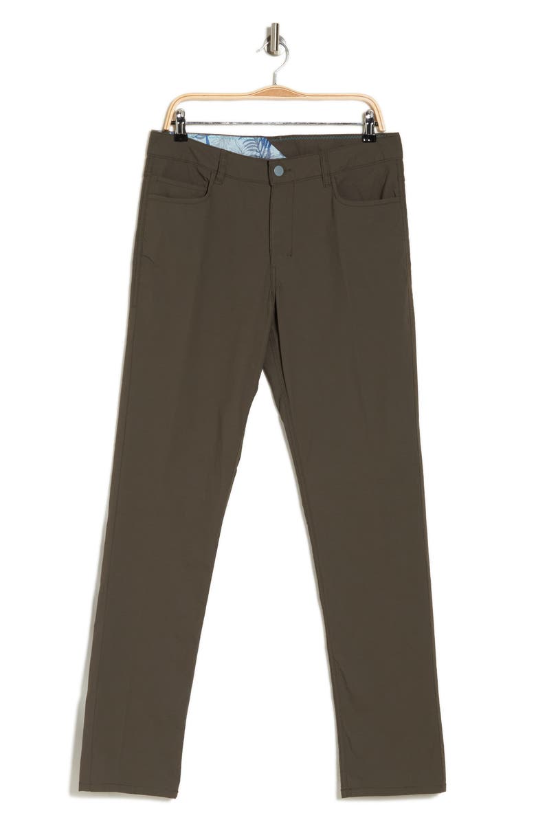 Vintage 1946 Flat Front Slim Leg Performance Hybrid Pants, Alternate, color, Dark Moss