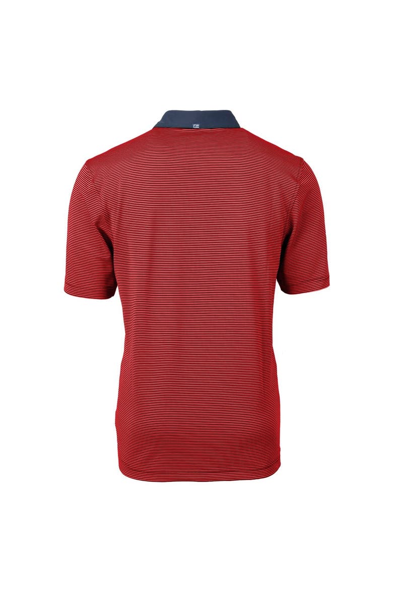 Men's Cutter & Buck Red/Navy San Francisco 49ers Virtue Eco Pique Micro Stripe Recycled Polo, Alternate, color, Red