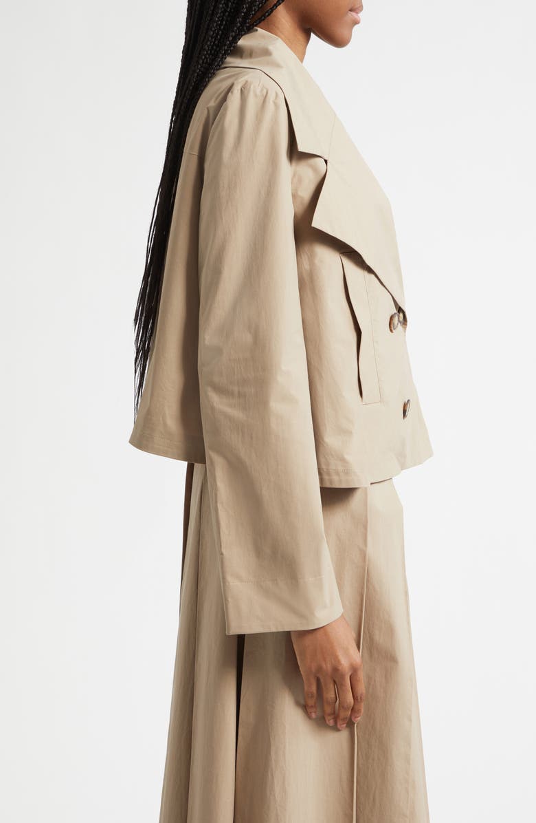 Emporio Armani Dune Crop Trench Coat, Alternate, color, Tan