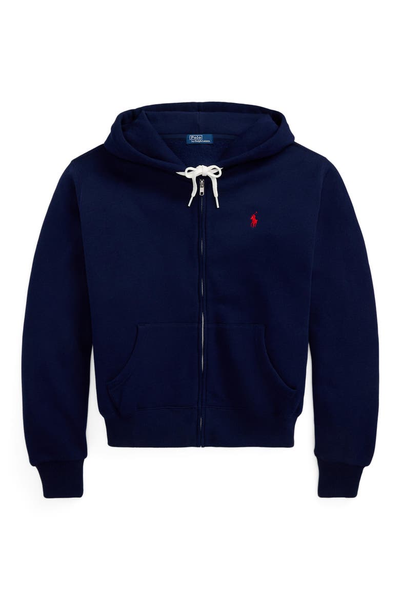 Full Zip Cotton Blend Fleece Hoodie, Alternate, color, CRUISE NAVY