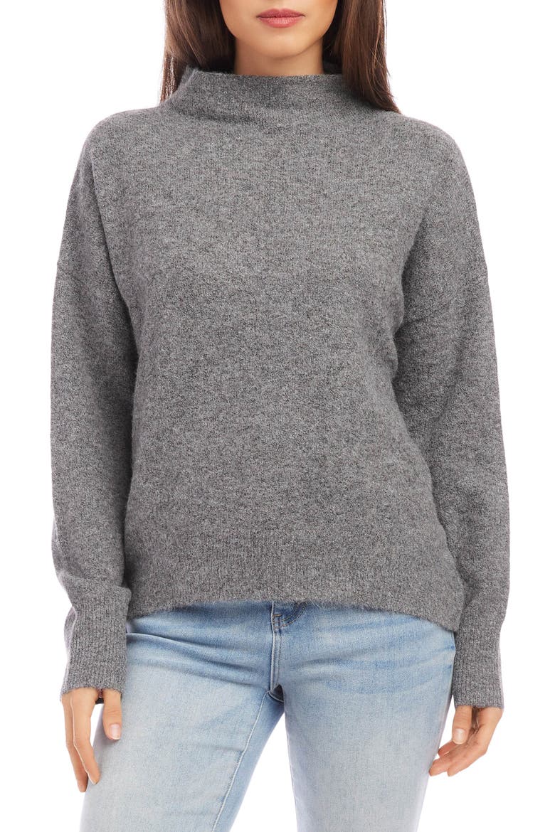 Mock Neck Sweater, Main, color, DARK GRAY