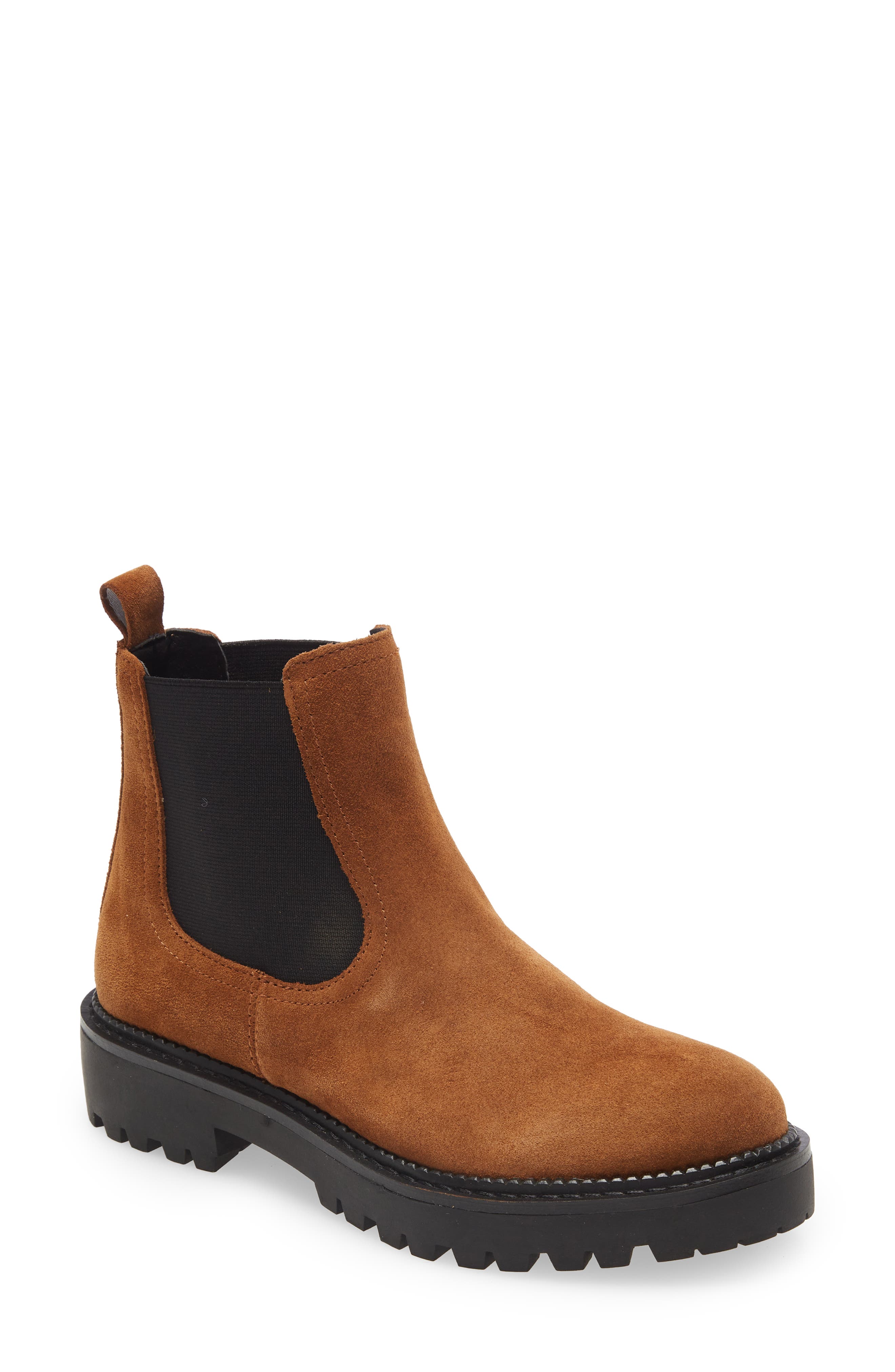 Miller Water Resistant Lug Chelsea Boot, Main, color, BROWN CHESTNUT
