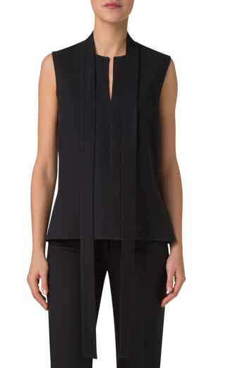 Sleeveless Linen & Wool Blouse