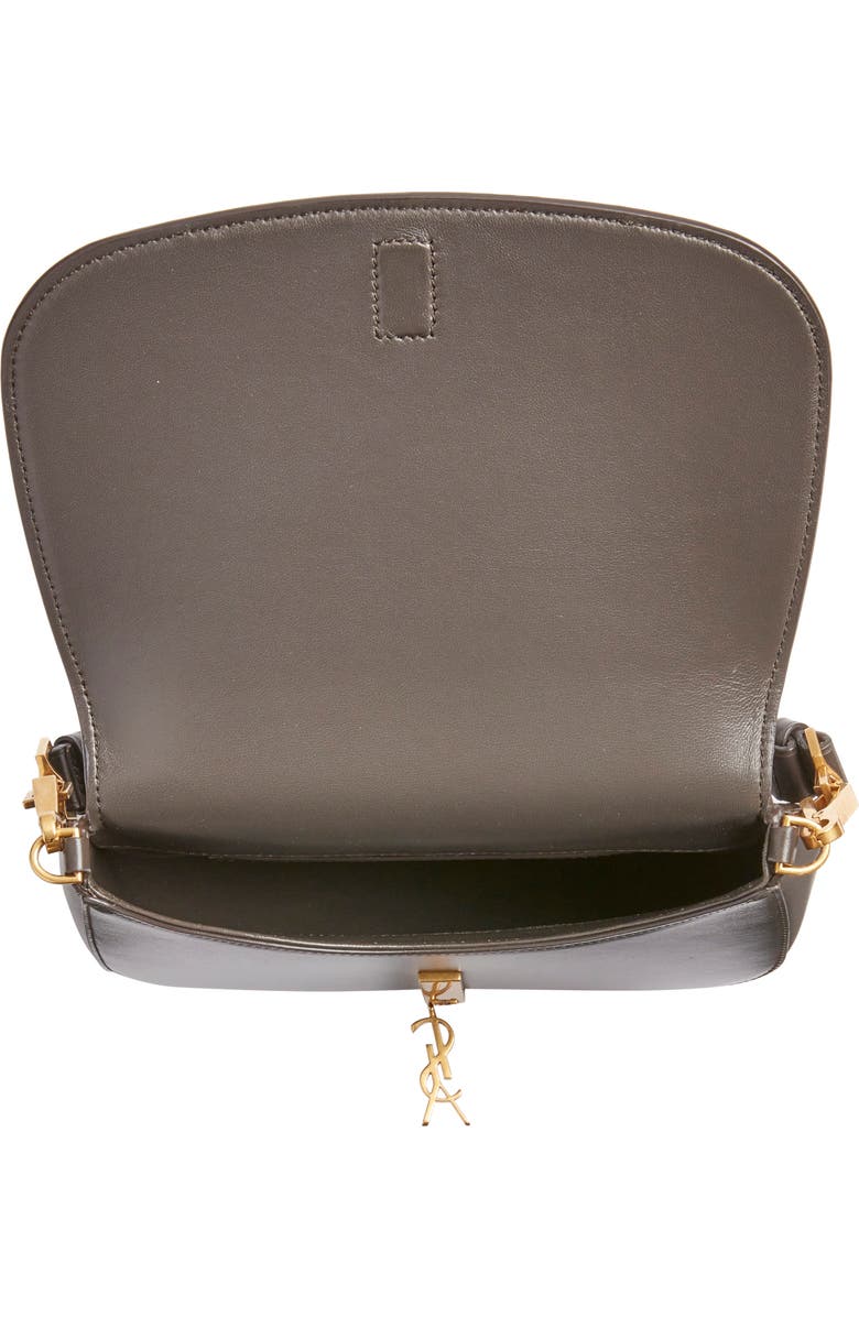 Saint Laurent Voltaire Box Leather Top Handle Bag, Alternate, color, Urban Grey