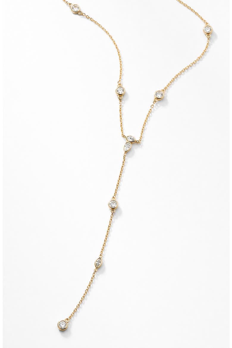 Cubic Zirconia Station Y-Necklace, Alternate, color, GOLD