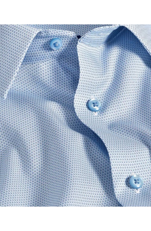David Donahue Slim Fit Micro Print Dress Shirt In Blue