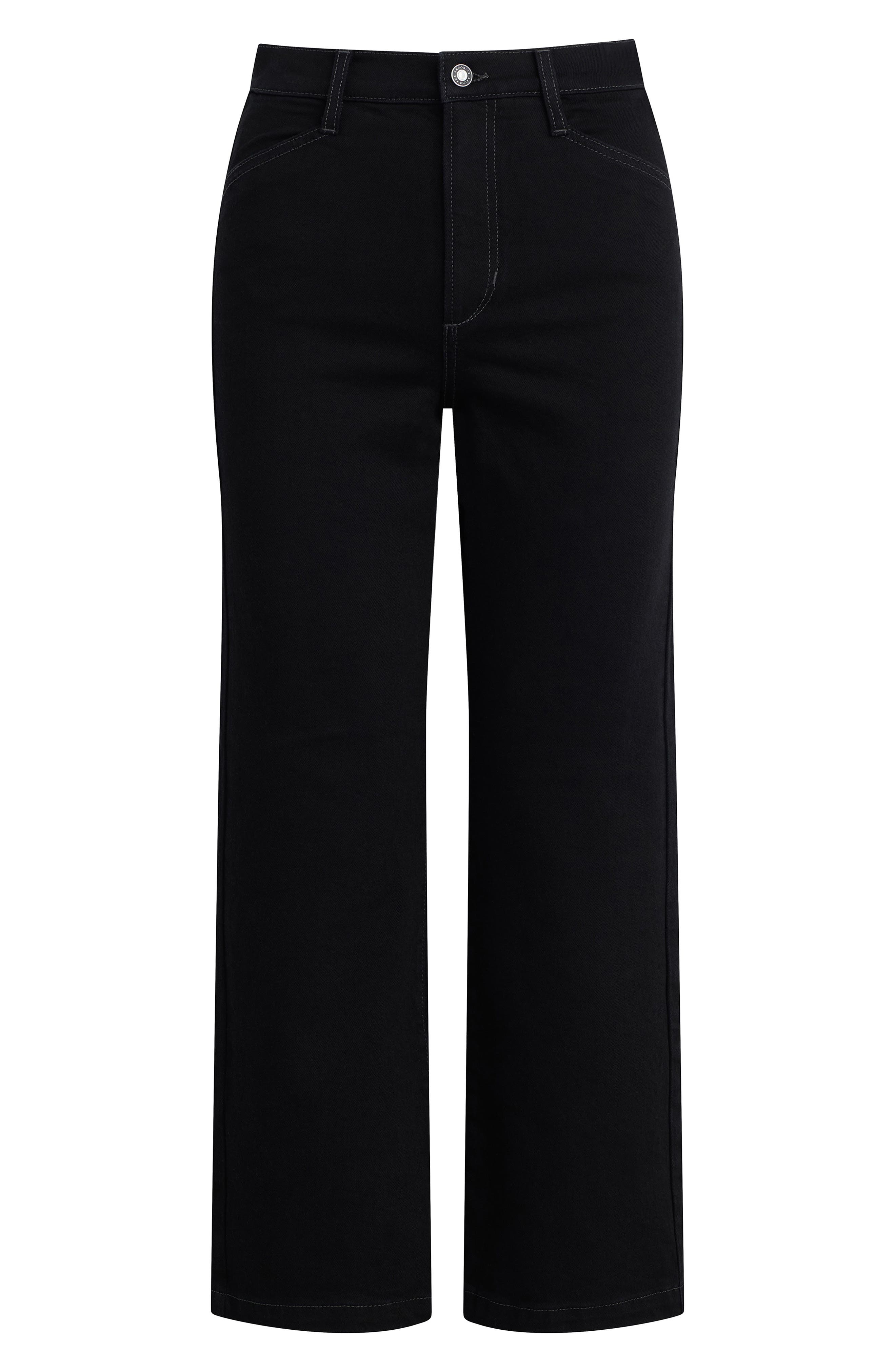 Favorite Daughter The Ruby High Waist Wide Leg Jeans In Black