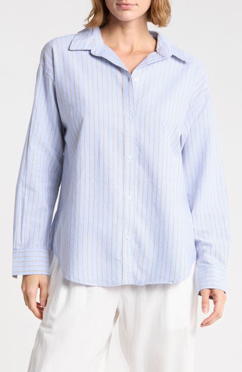 Cidney Oversize Cotton Button-Up Shirt