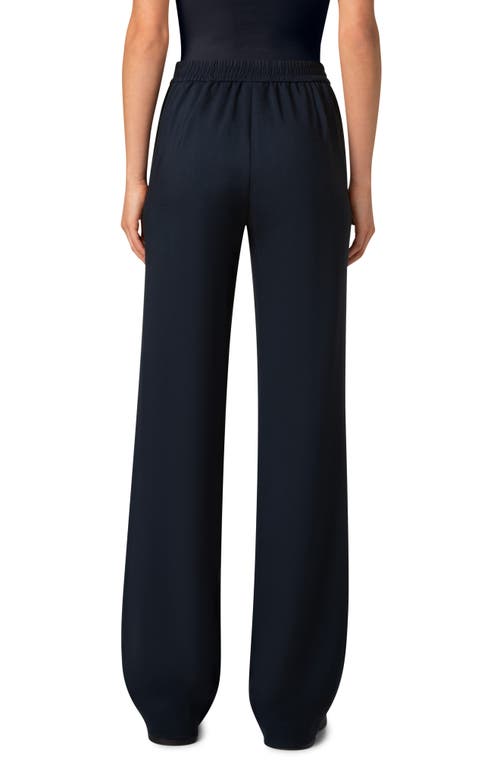Akris Punto Courtney Stretch Pebble Crepe Bootcut Pants In Navy
