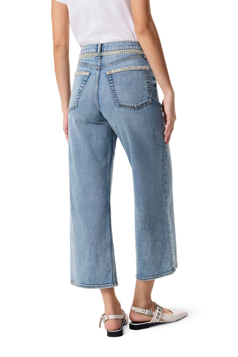 Andi Embellished High Waist Ankle Wide Leg Jeans, Alternate, color, PACIFICJWL