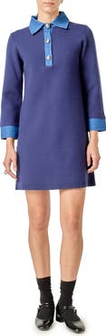 English Factory Mixed Media Long Sleeve Knit Dress