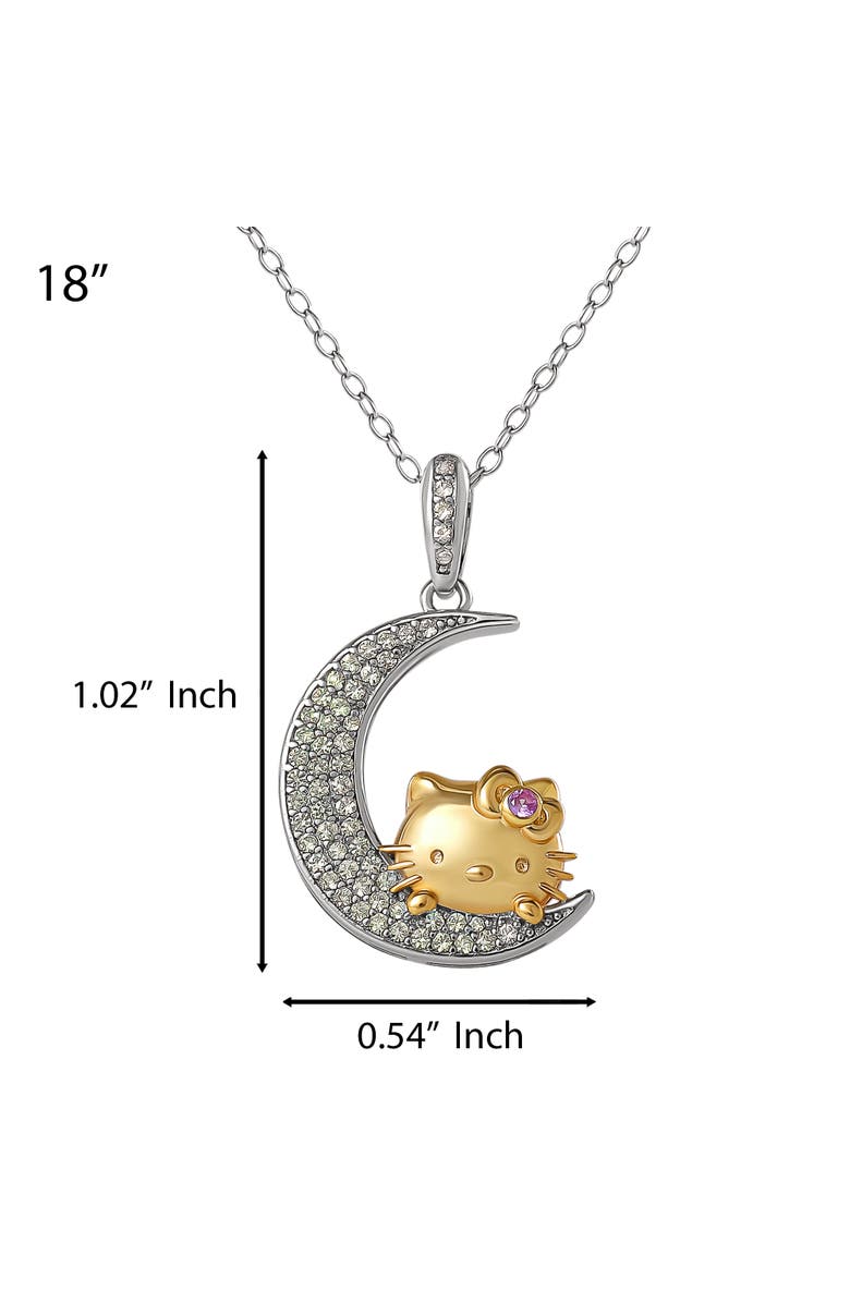 Hello Kitty On the Moon Sapphire Pendant Necklace, 18", Alternate, color, Silver/Gold