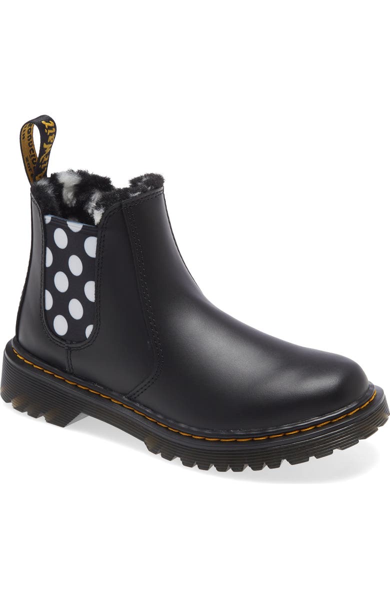Dr. Martens 2976 Leonore Faux Fur Lined Chelsea Boot, Main, color,