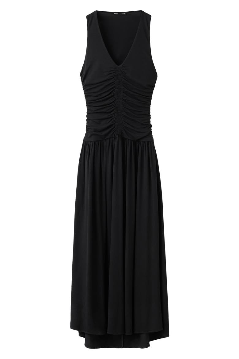 Ruched Sleeveless Maxi Dress, Alternate, color, BLACK