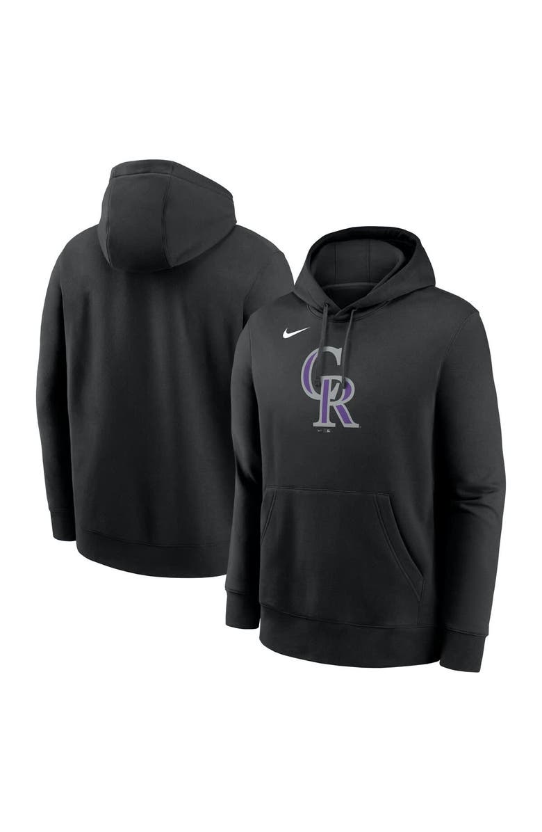 Nike Men's Nike Black Colorado Rockies Logo Club Fleece Pullover Hoodie, Alternate, color, Black