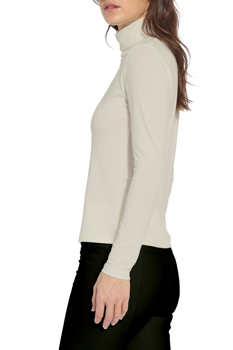 'Lyssentials Essential Long Sleeve Turtleneck Top, Alternate, color, LATTE