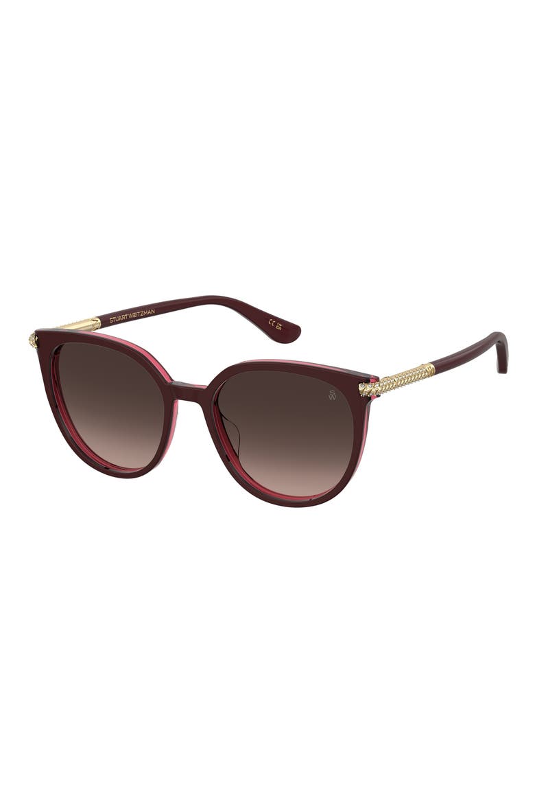 55mm Gradient Square Sunglasses, Alternate, color, BURGUNDY PINK/ BROWN SF