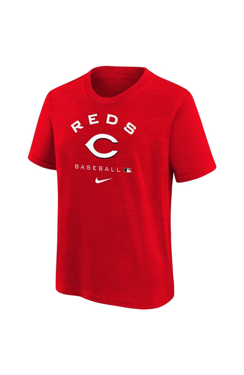 Nike Youth Nike Red Cincinnati Reds Authentic Collection Early Work Tri-Blend Performance T-Shirt, Alternate, color,