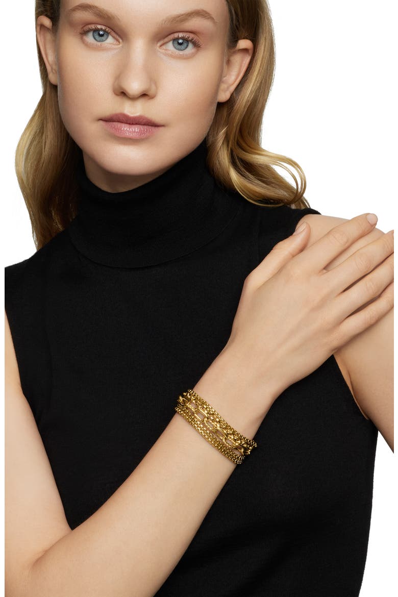 Multirow Chain Bracelet in 18K Yellow Gold, Alternate, color, 18K YELLOW GOLD