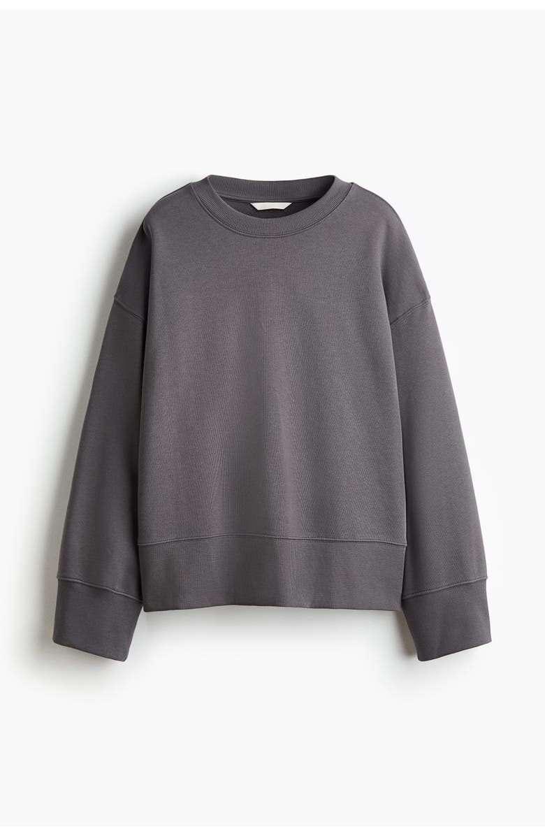 H&M Oversized Cotton Sweatshirt, Main, color, Dark Gray