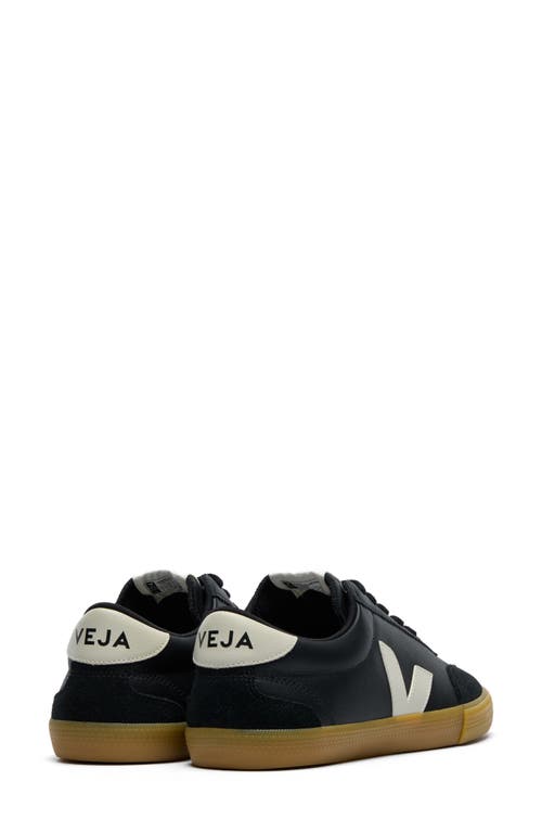 Veja Volley Black Sneakers With Side Logo And Lettering Logo On The Heel In Organic Cotton Unisex In Black
