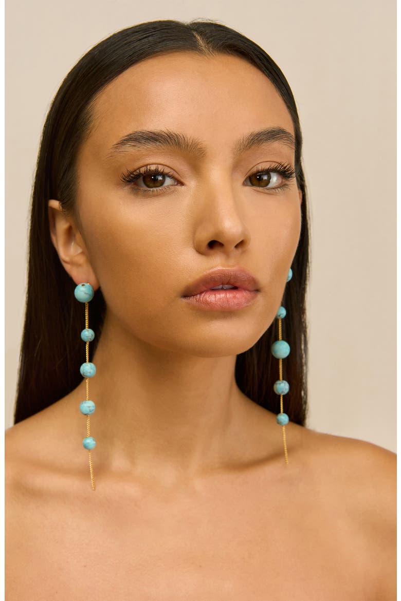 Atum Linear Drop Earrings, Alternate, color, IBIZA TURQUOISE
