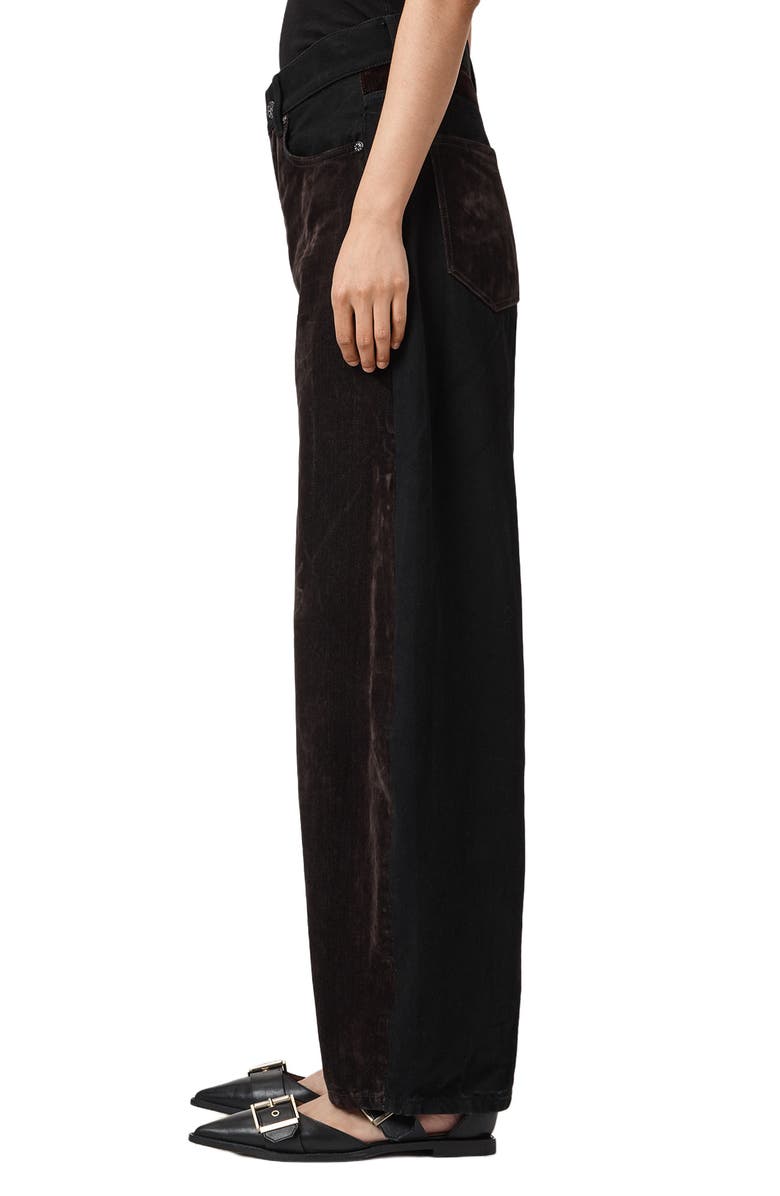 AllSaints Helena Flocked Barrel Leg Jeans, Alternate, color, Cocoa Brown