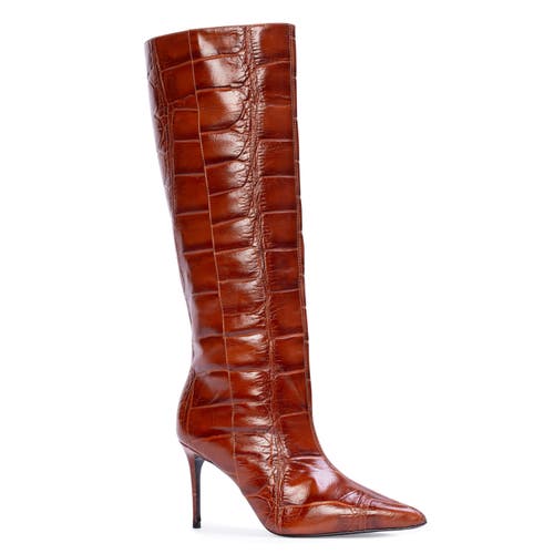 Black Suede Studio Ember 80 Croc Boot In Brown