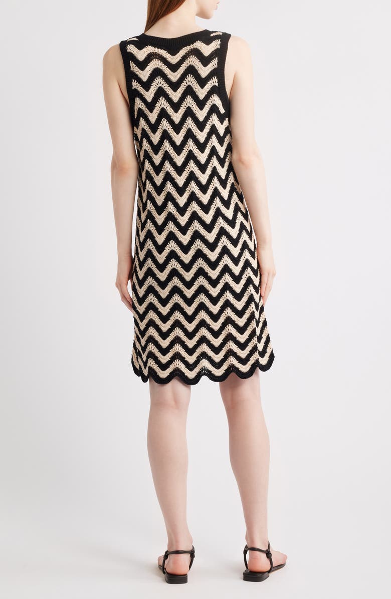 525 america Lauren Chevron Cotton Minidress, Alternate, color, Sand Dollar Multi