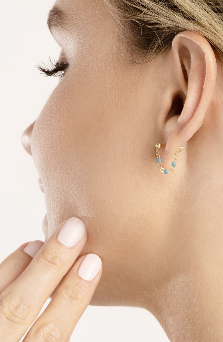 HAWLEY ST Piatto Mini Bead Front/Back Chain Earrings, Alternate, color, 