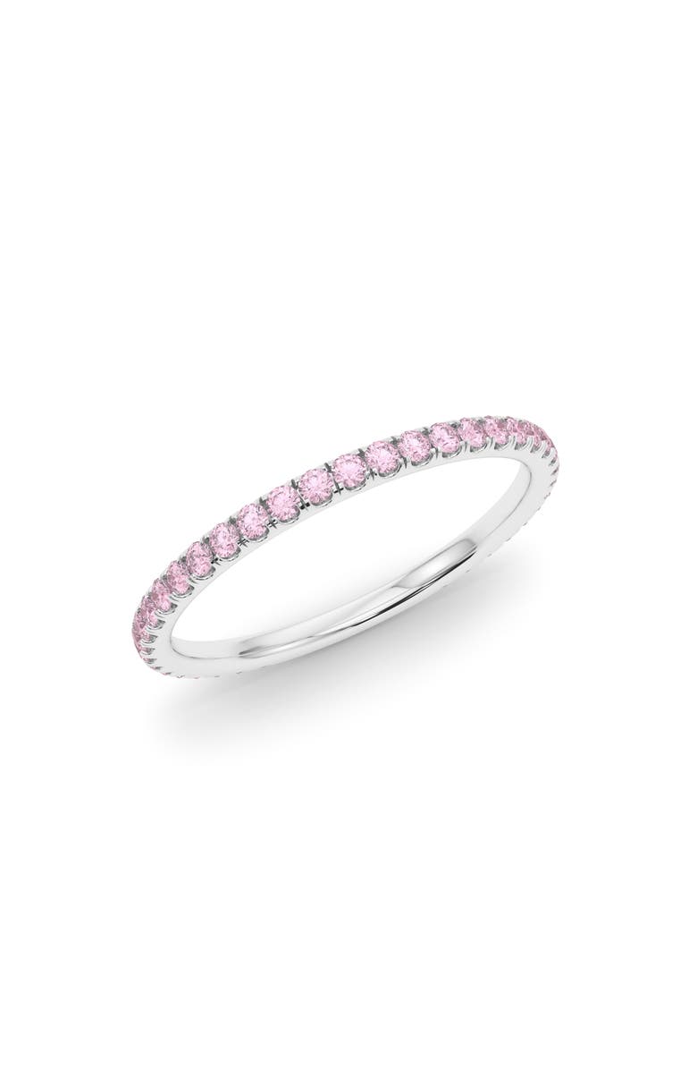 HauteCarat Petite Fancy Pink Lab Created Diamond Eternity Ring, Main, color, 18K White Gold