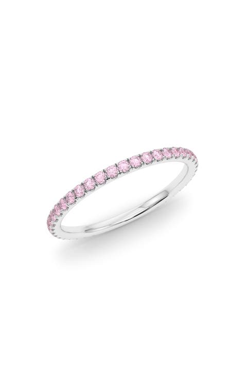 Petite Fancy Pink Lab Created Diamond Eternity Ring