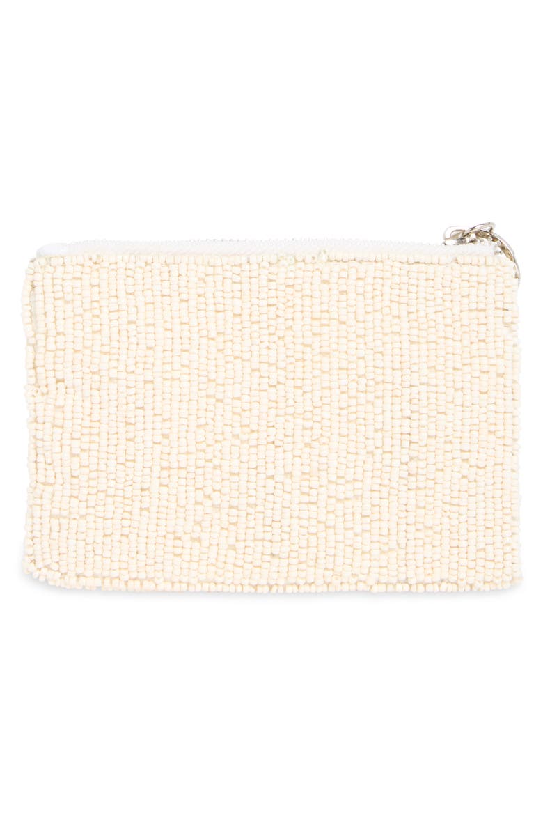 Pickle Ball Beaded Coin Pouch, Alternate, color, IVORY