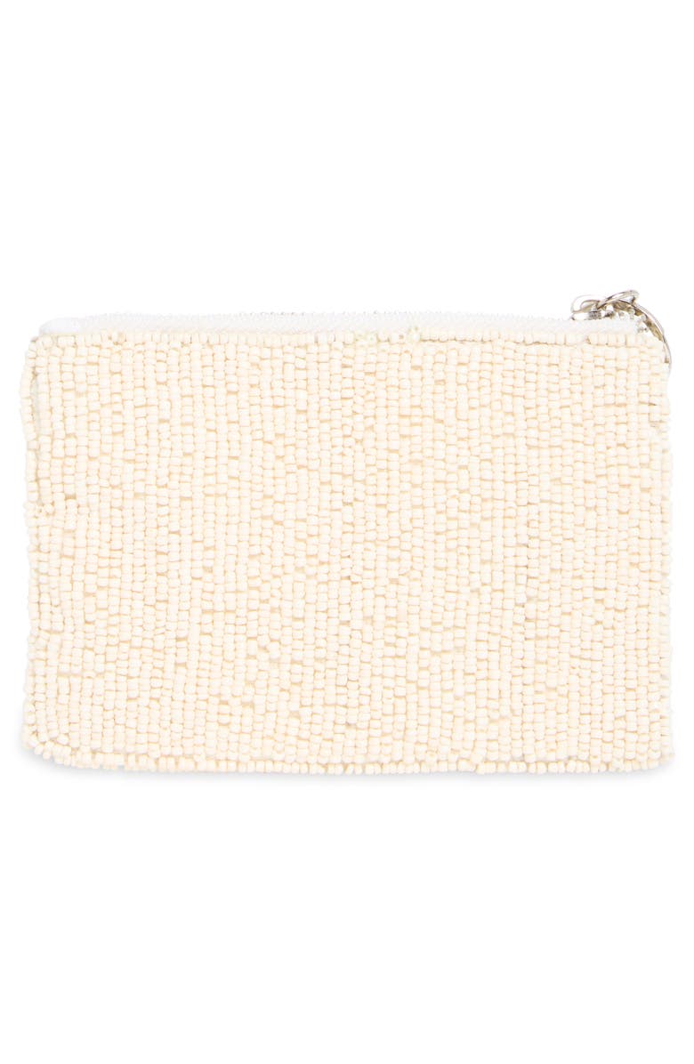 Collection XIIX Pickle Ball Beaded Coin Pouch, Alternate, color, Ivory