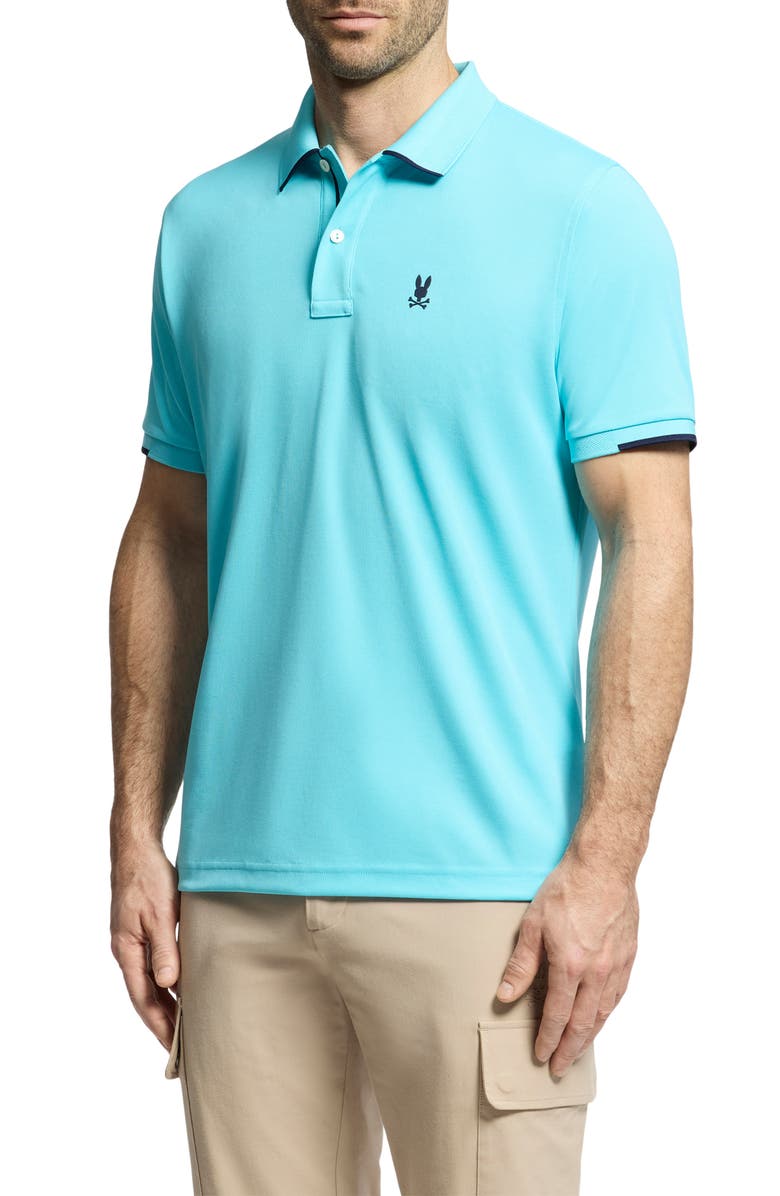 Psycho Bunny Elliston Slim Fit Sport Piqué Polo, Alternate, color, Bachelor Button