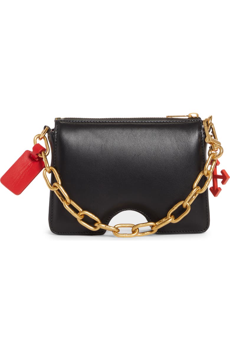 Off-White Burrow Leather Clutch, Alternate, color,