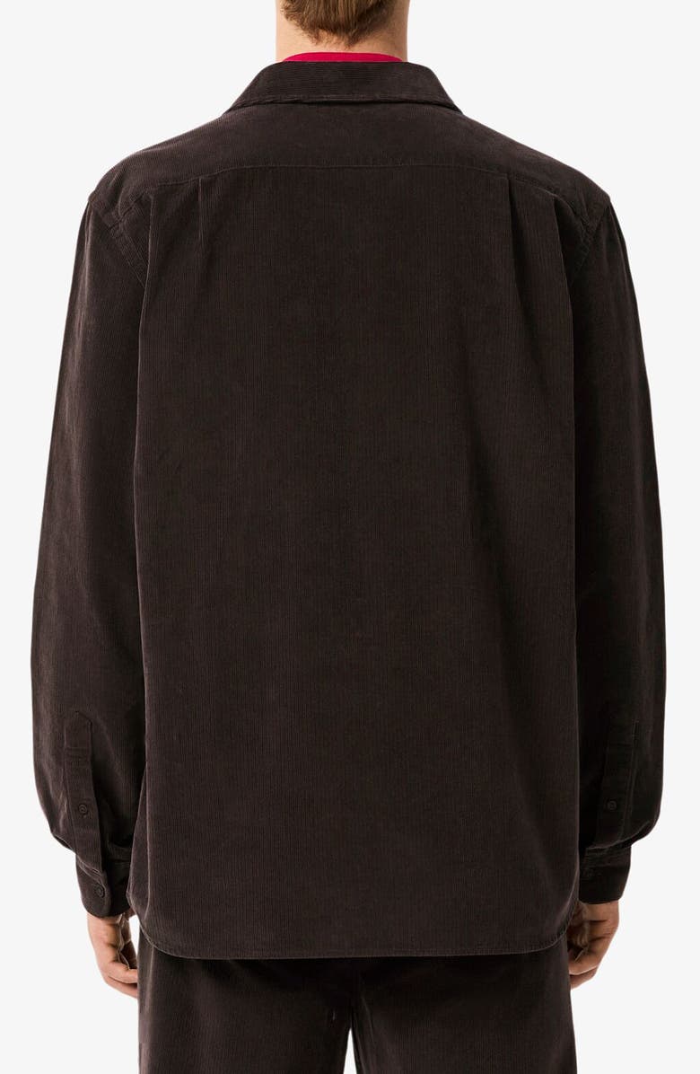 Lacoste Regular Fit Corduroy Button-Up Shirt, Alternate, color, Port