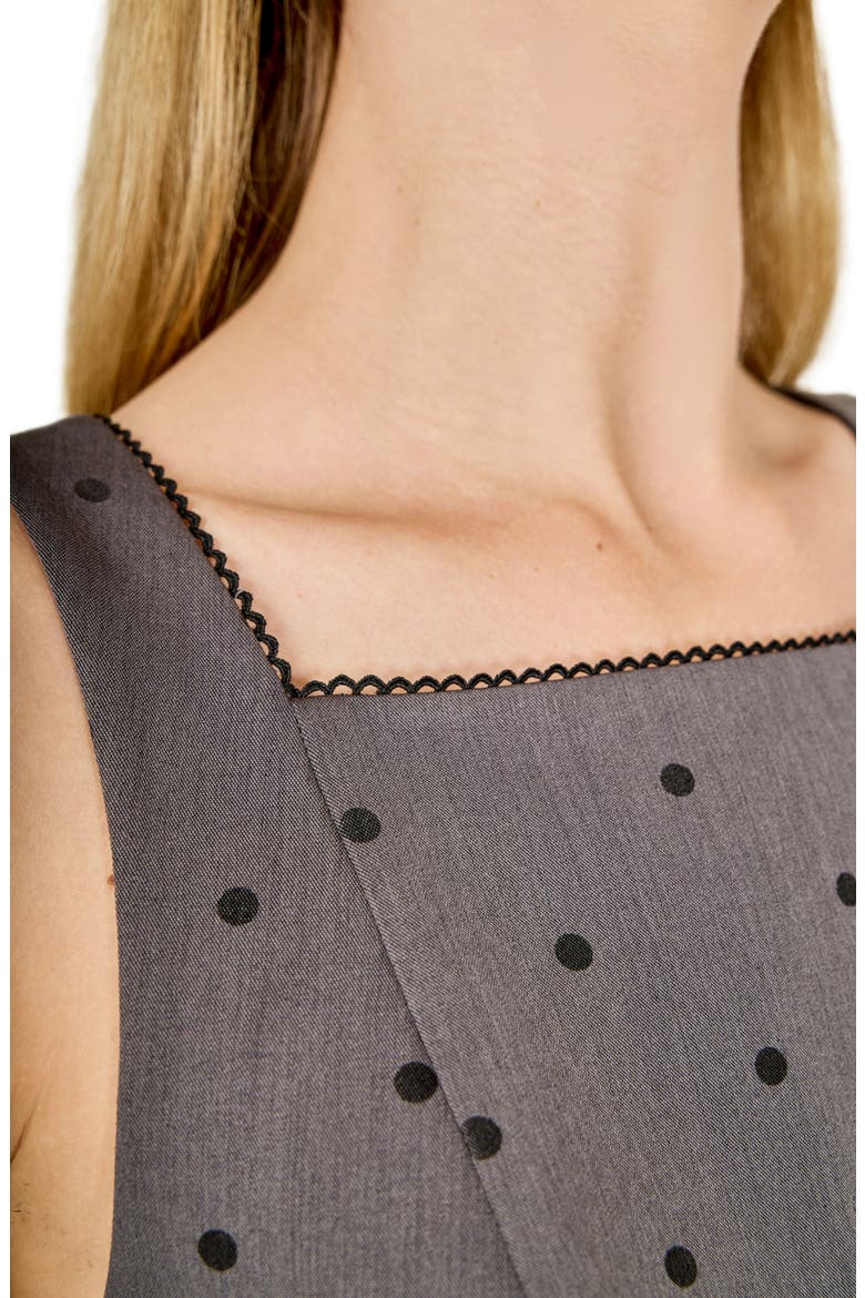 Polka Dot Square Neck Dress, Alternate, color, GREY