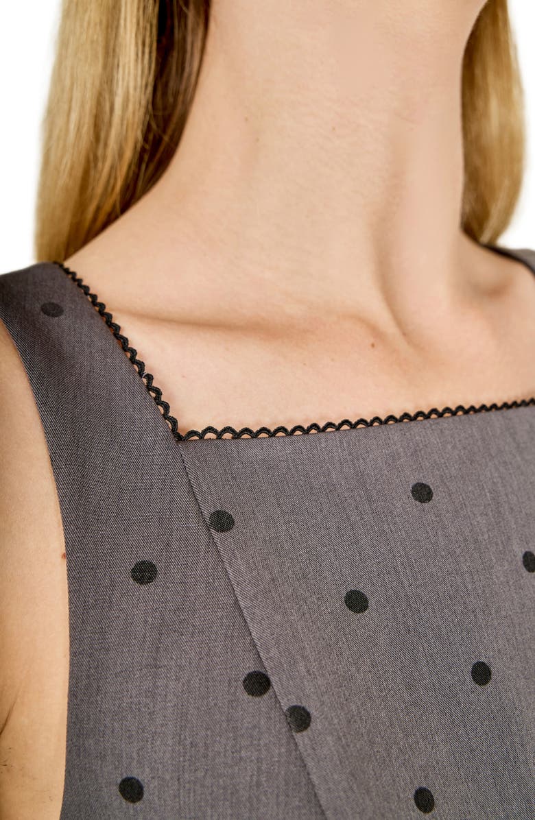 Endless Rose Polka Dot Square Neck Dress, Alternate, color, Grey
