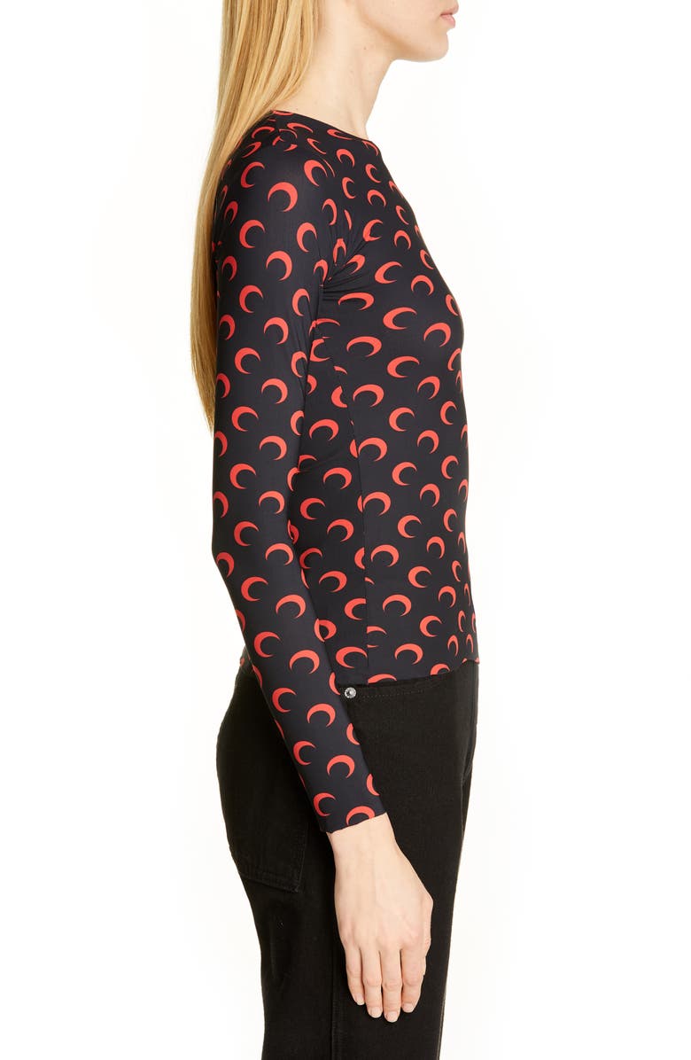 Marine Serre Fitted Moon Print Top, Alternate, color,