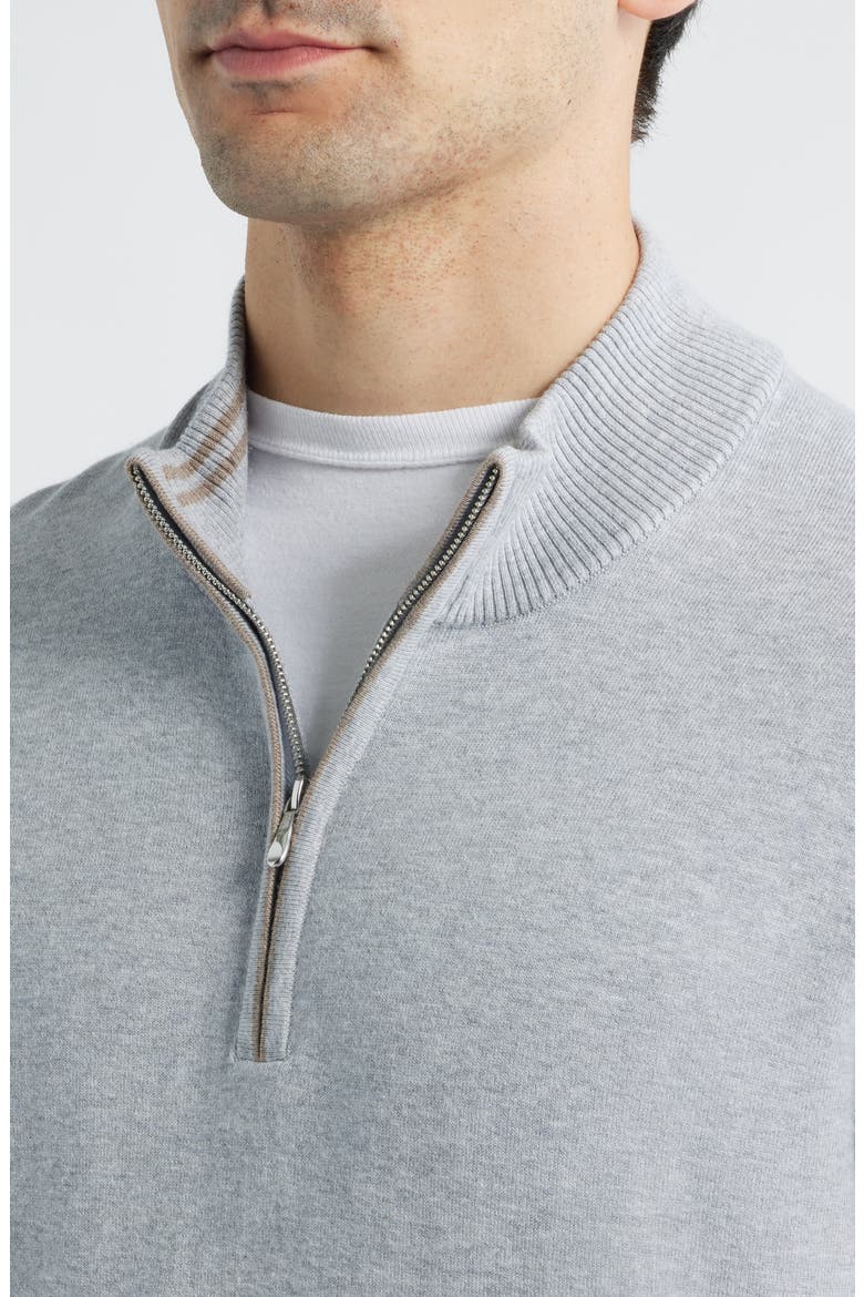 Desmond Half Zip Sweater, Alternate, color, PEBBLE