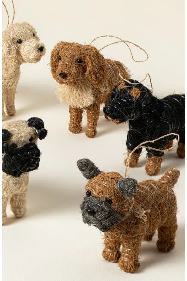 Golden Retriever Handwoven Ornament, Alternate, color, BROWN/ WHITE