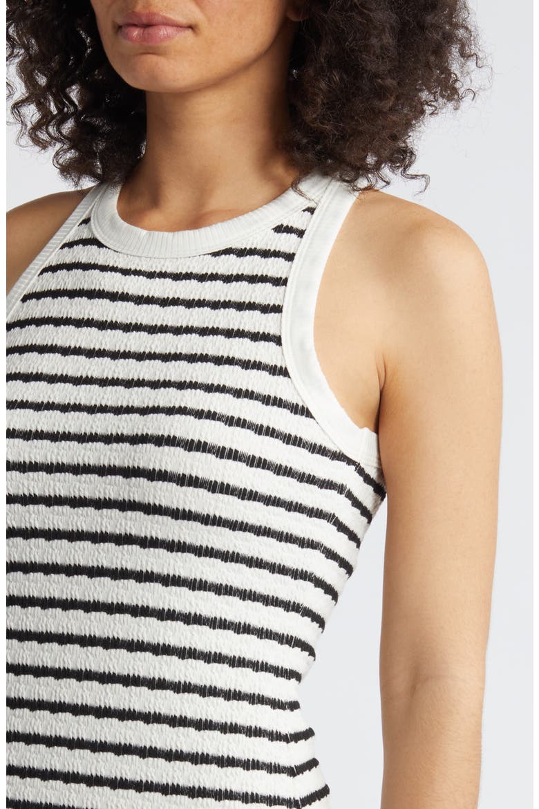 Stripe Midi Tank Dress, Alternate, color, BLACK/ NATURAL