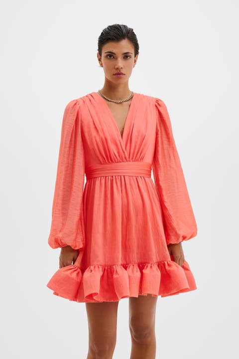 Jadie V-neck Ruffled Mini Dress