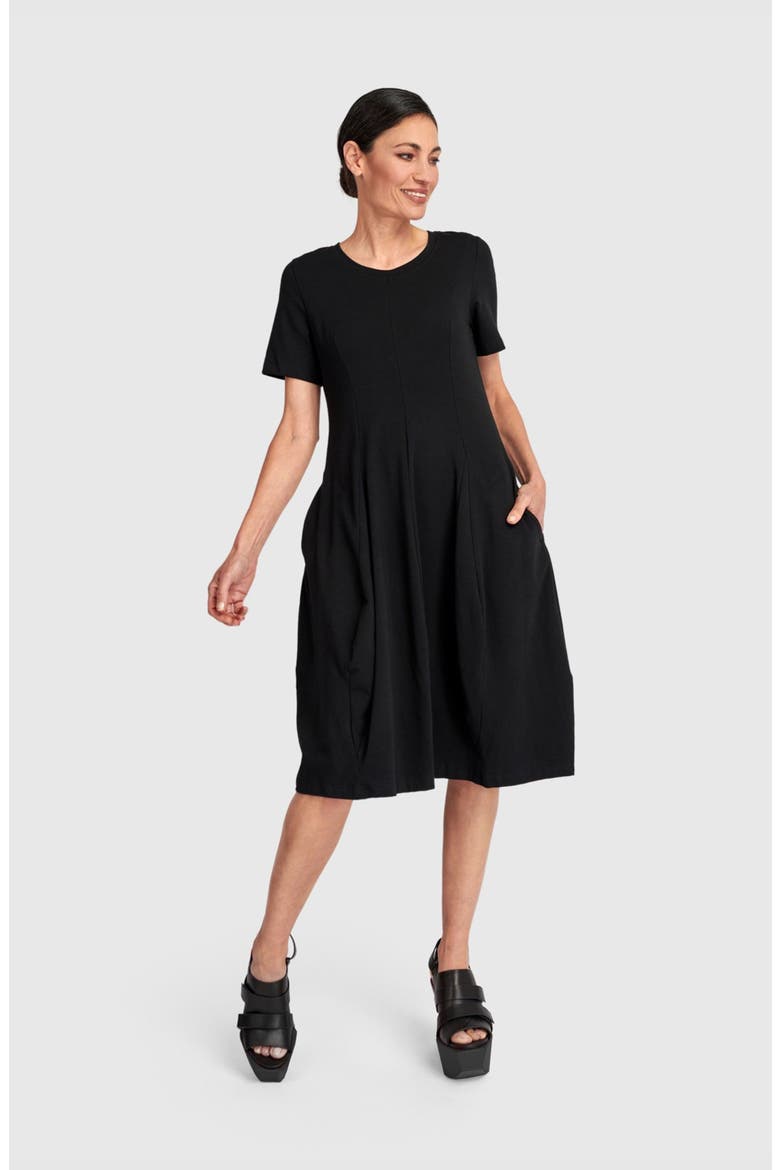 Staple Short Sleeve Dress, Alternate, color, Black