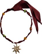 MANGO Beaded Sun Pendant Necklace