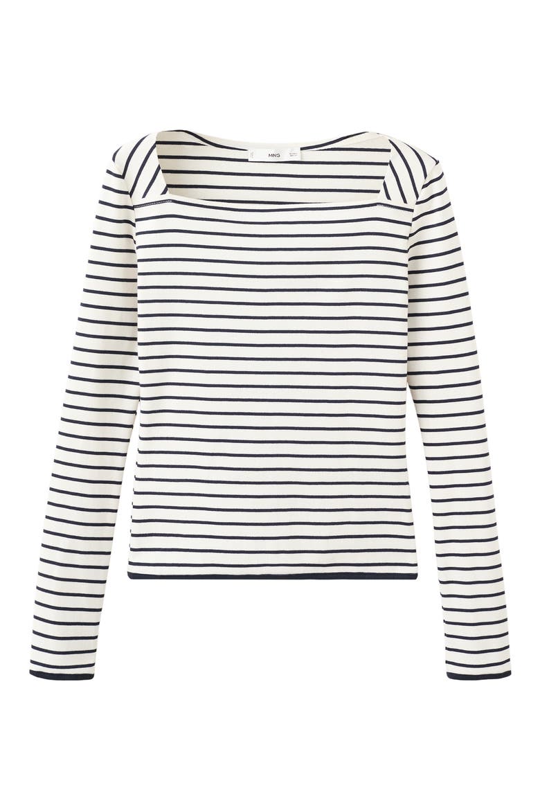 Boat Neck Cotton T-Shirt, Alternate, color, OFF WHITE