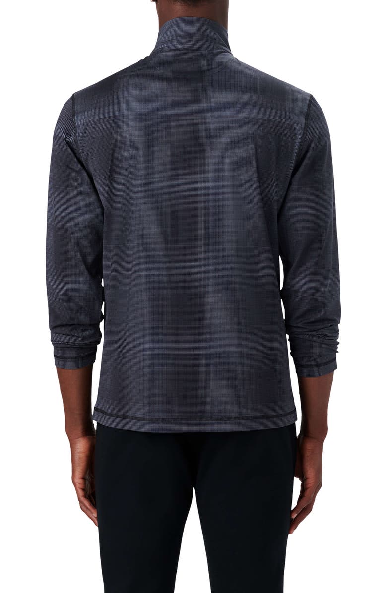 Bugatchi OoohCotton<sup>®</sup> Plaid Quarter Zip Pullover, Alternate, color, 