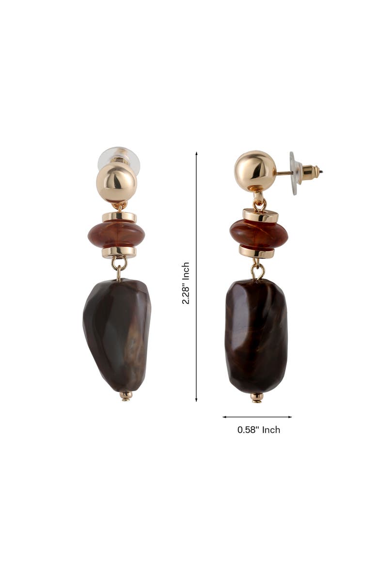 Large Bead Drop Earrings for Women, Beaded Dangle Earrings Gold-Tone, Alternate, color, Gold-Tone